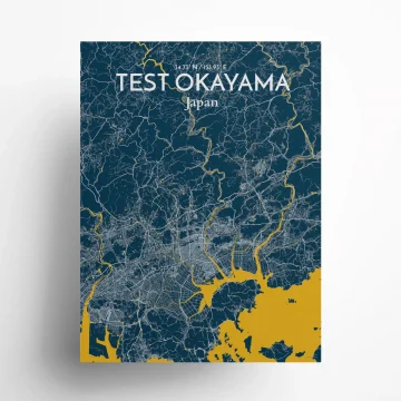 Test Okayama city map poster in Amuse of size 18" x 24"